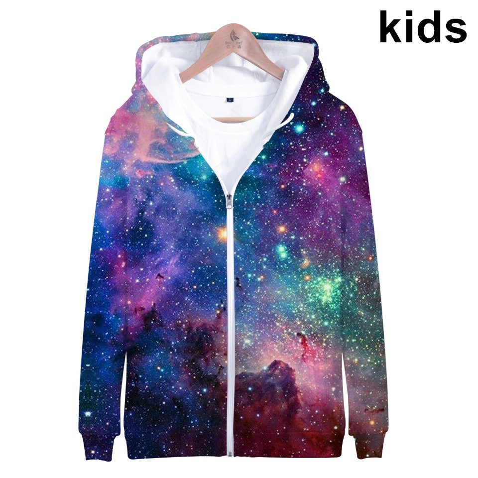 Street Fashion Zip Up Hoodie - Felpa con Cappuccio Coat Star Space