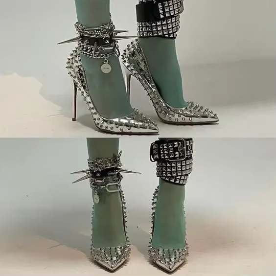Street Fashion Luxury - Sandali di Lusso con Punta Affusolata,