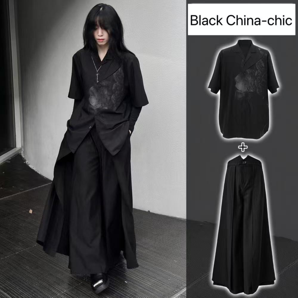 Street Fashion In Chinese - Cool Black Nuovo stile cinese Costume