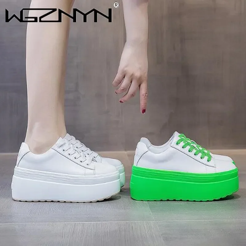 Chunky Sneaker Platform - Scarpe Casual da Donna in Vera