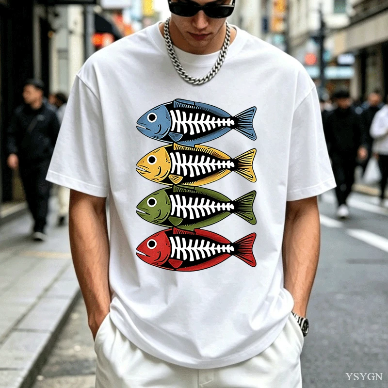 Street Fashion For Short Guys - T-shirt da uomo in cotone, stile