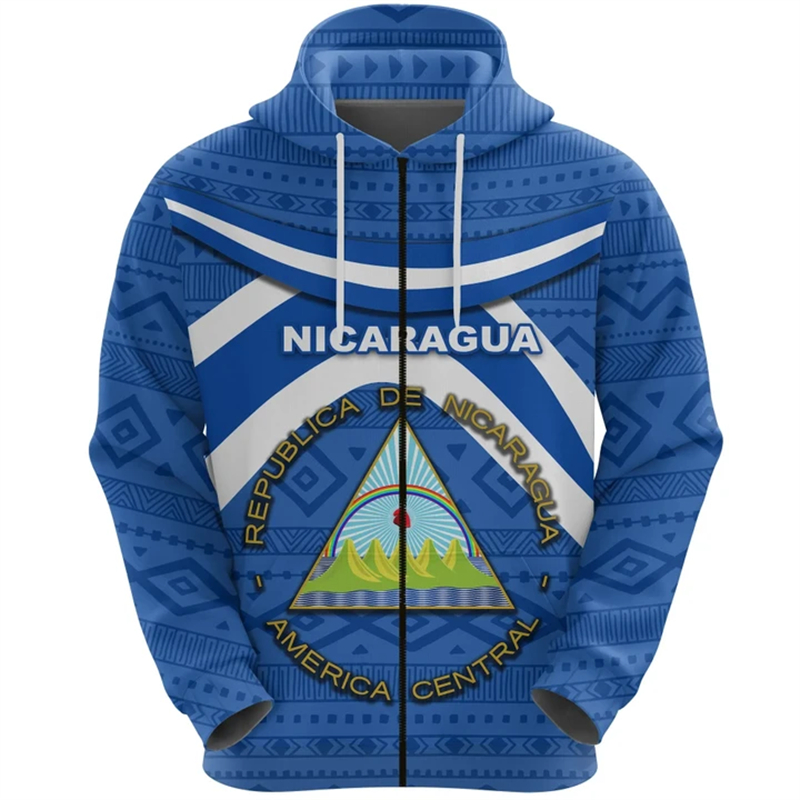 Vintage NI Nicaragua Flag Stre - Street Fashion Zip Up Hoodie recensione e prezzo