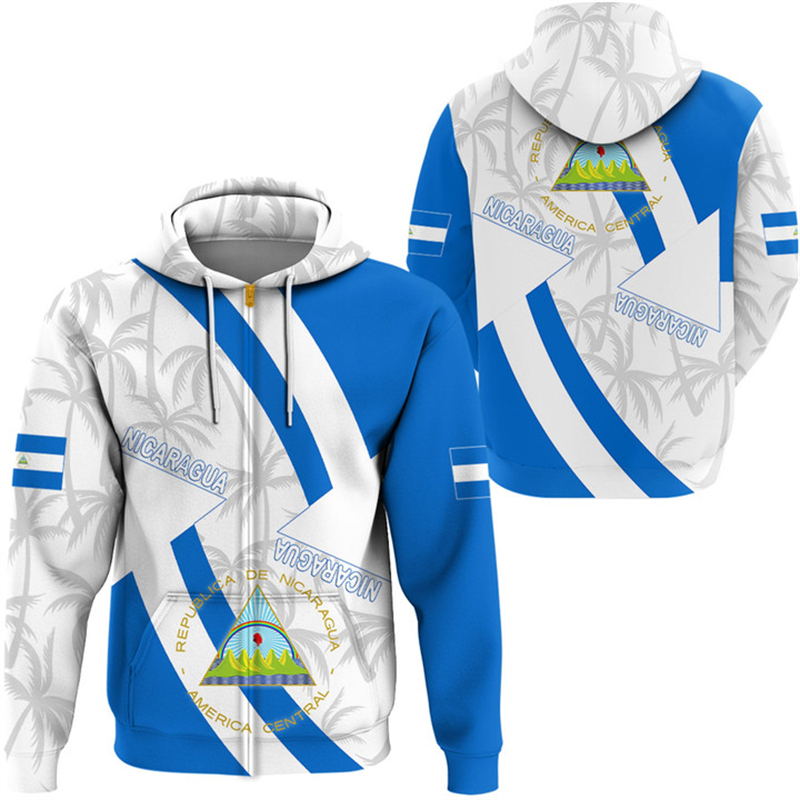 Vintage NI Nicaragua Flag Stre - Street Fashion Zip Up Hoodie recensione e prezzo