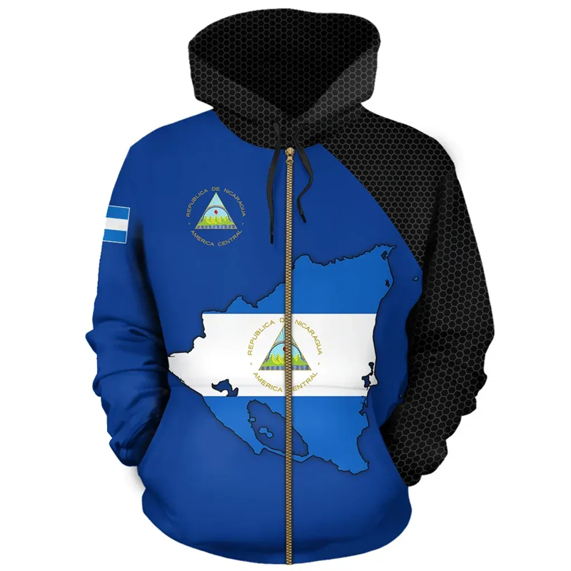 Vintage NI Nicaragua Flag Stre - Street Fashion Zip Up Hoodie recensione e prezzo