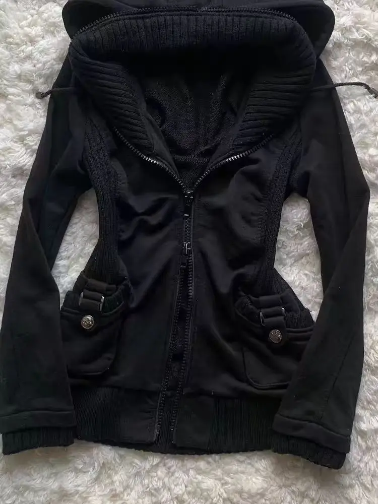 Felpa con Cappuccio Nera alla  - Street Fashion Zip Up Hoodie recensione e prezzo