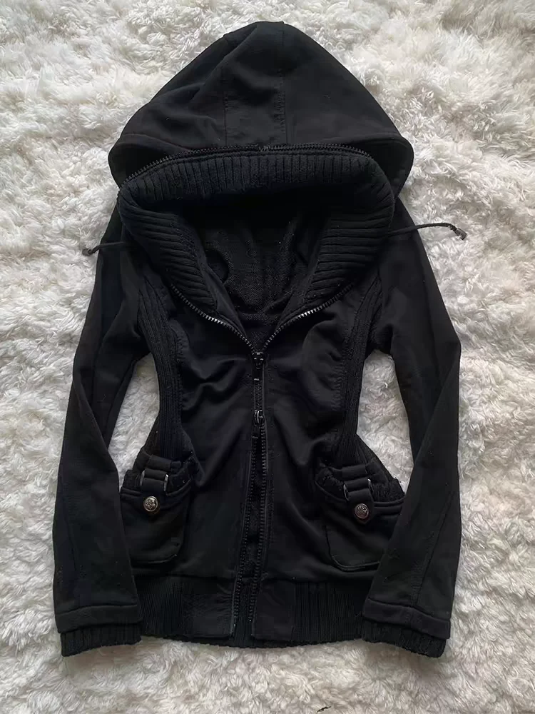 Felpa con Cappuccio Nera alla  - Street Fashion Zip Up Hoodie recensione e prezzo