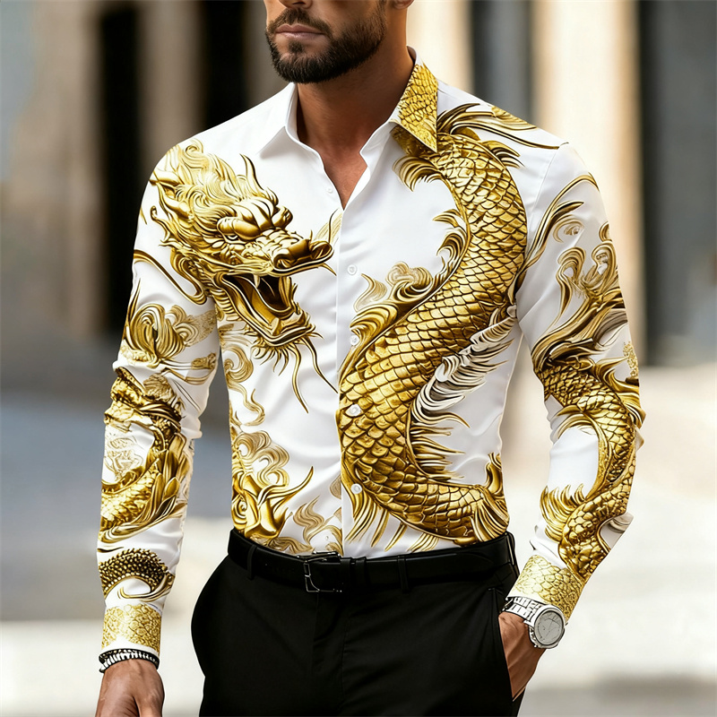 Camicia da Uomo a Maniche Lung - Street Fashion In Chinese recensione e prezzo