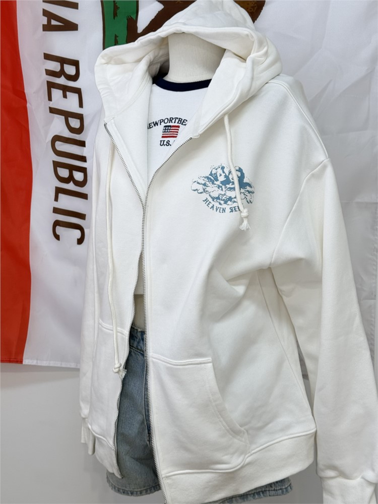 Felpe con Zip Vintage Bianche  - Street Fashion Zip Up Hoodie recensione e prezzo